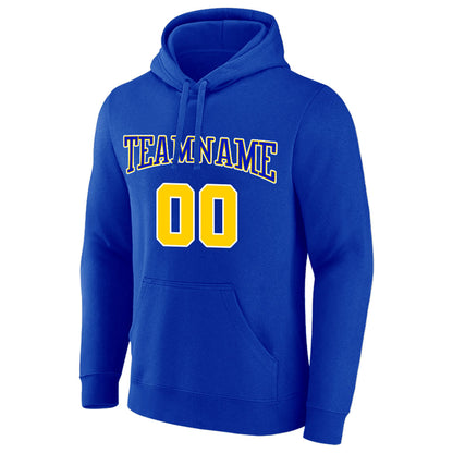 custom authentic pullover sweatshirt hoodie royal-yellow