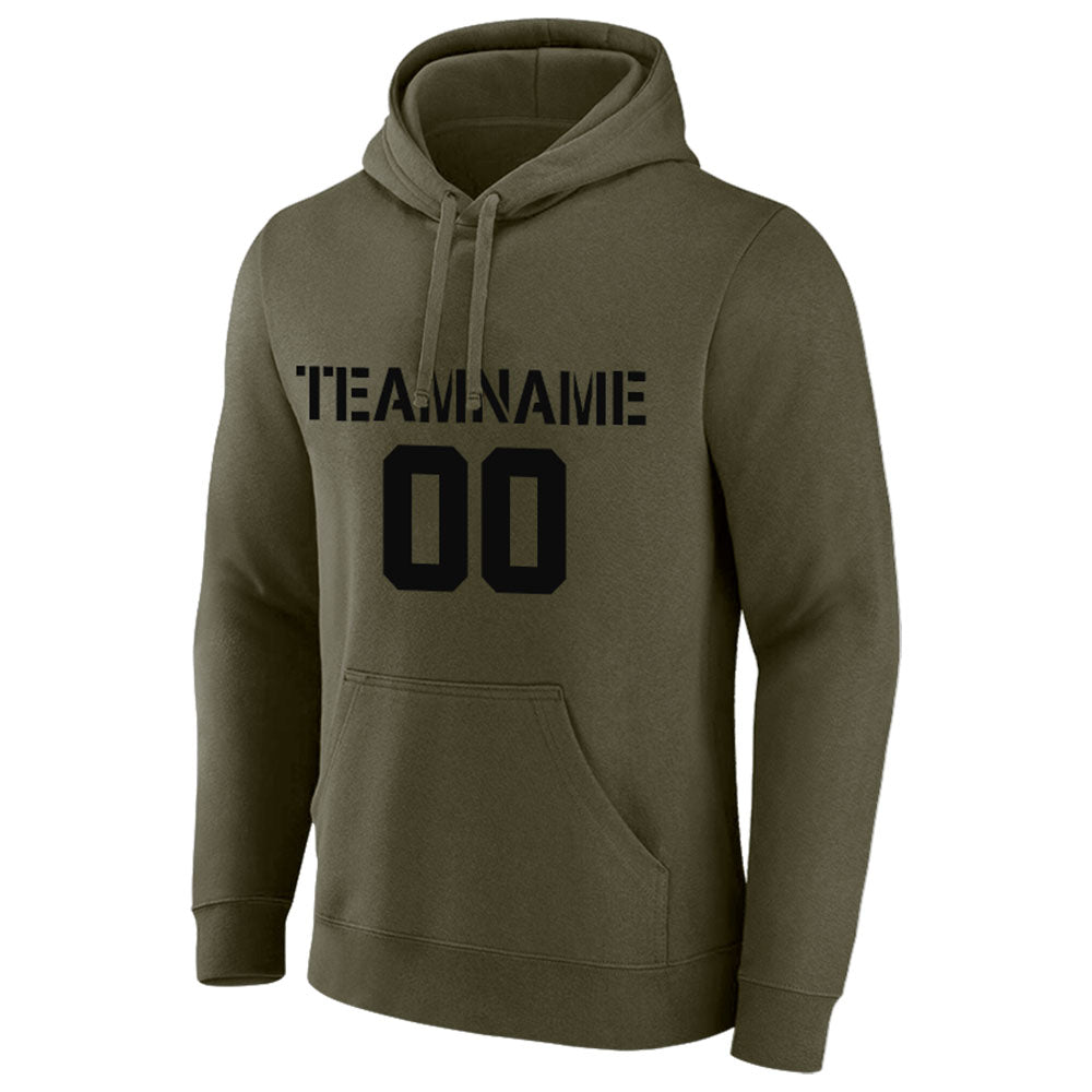 custom authentic pullover sweatshirt hoodie olive-black