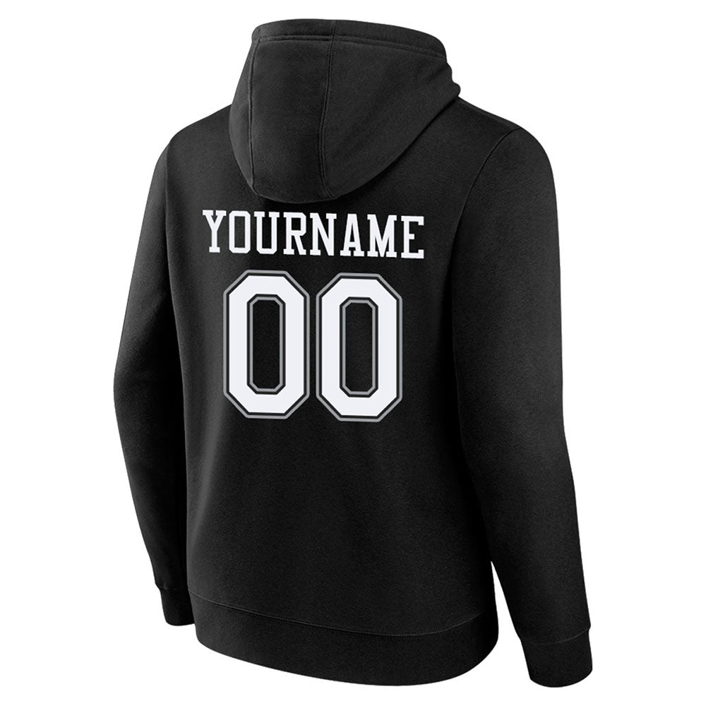 custom authentic pullover sweatshirt hoodie black-white-gray