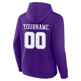 custom authentic pullover sweatshirt hoodie purple-white-gray