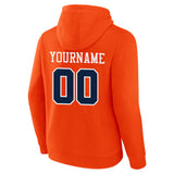 custom authentic pullover sweatshirt hoodie orange-navy-white