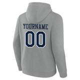 custom authentic pullover sweatshirt hoodie gray-navy-white