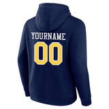 custom authentic pullover sweatshirt hoodie navy-yellow-white