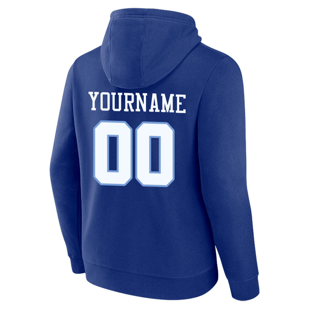 custom authentic pullover sweatshirt hoodie royal-white-light blue