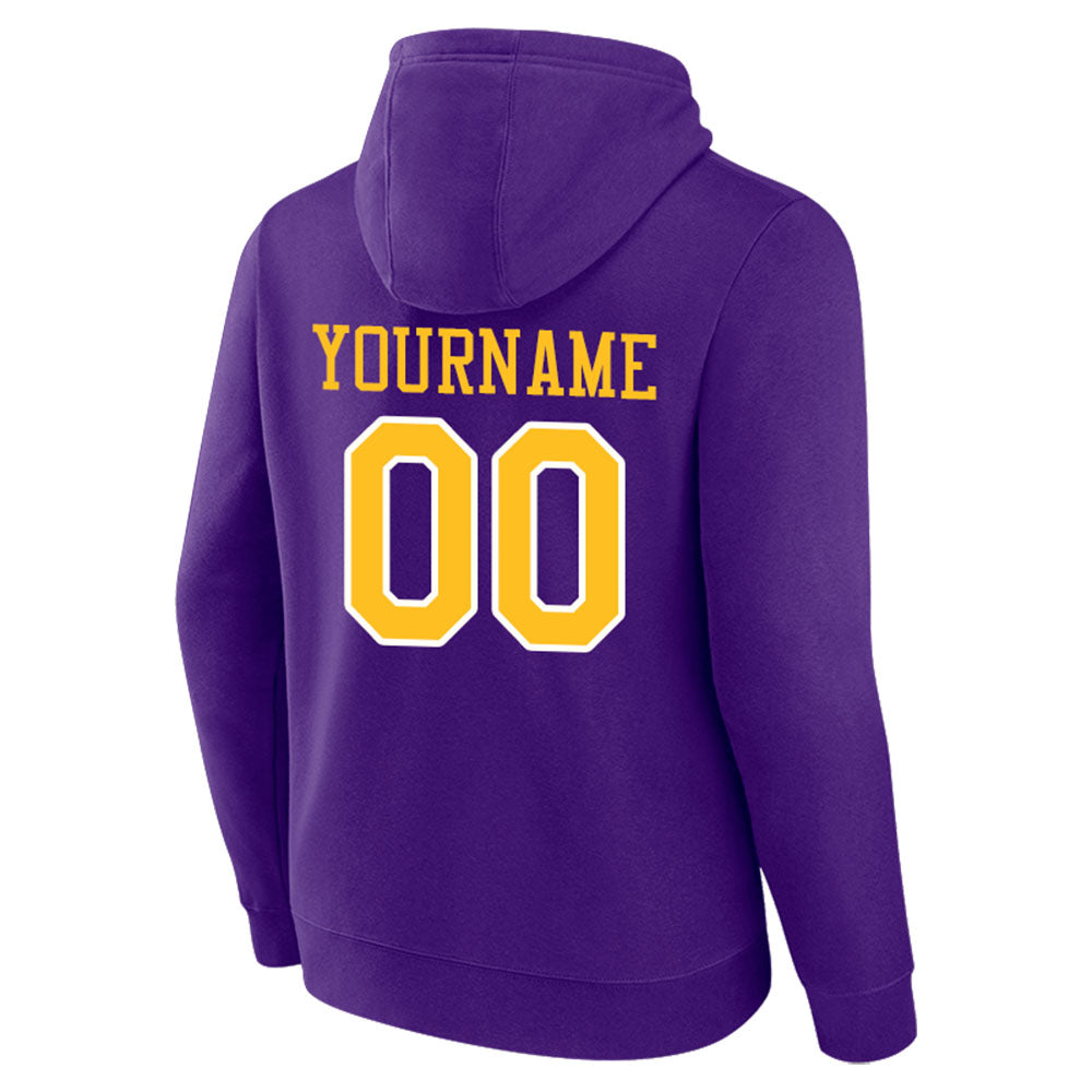 custom authentic pullover sweatshirt hoodie purple-yellow-white