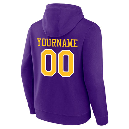 custom authentic pullover sweatshirt hoodie purple-yellow-white
