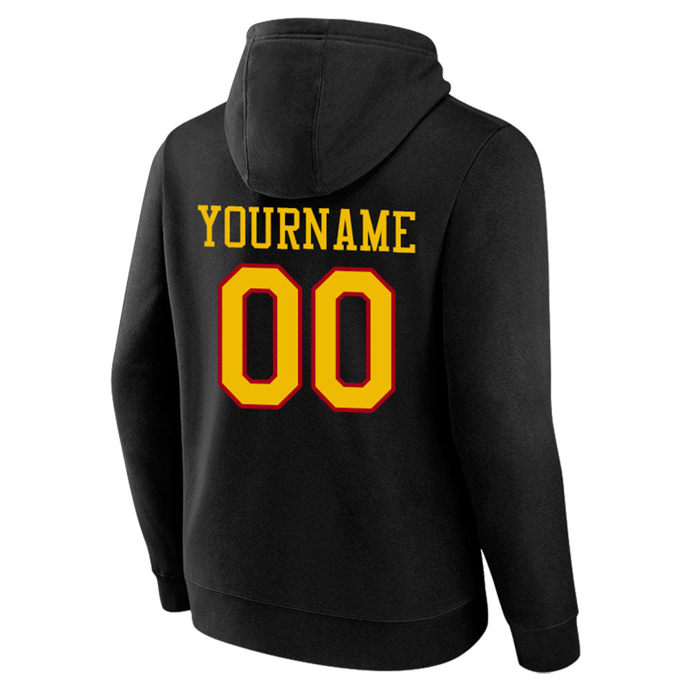 custom authentic pullover sweatshirt hoodie black-yellow-red