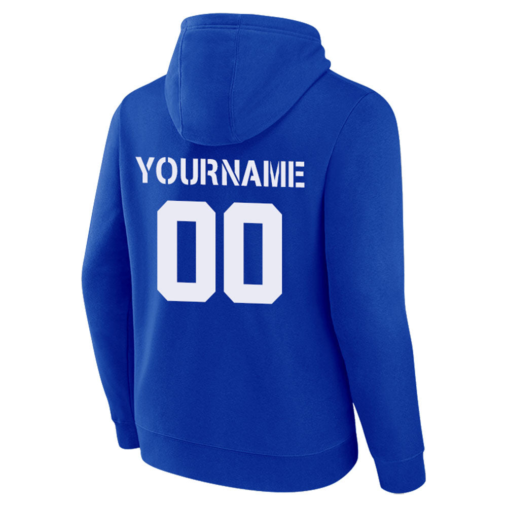custom authentic pullover sweatshirt hoodie blue-white