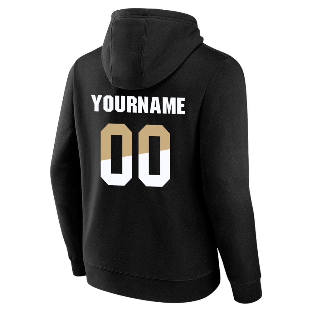 custom authentic pullover sweatshirt hoodie black-gold-white
