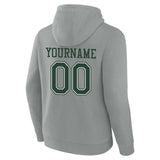 custom authentic pullover sweatshirt hoodie gray-green-white