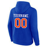 custom authentic pullover sweatshirt hoodie blue-orange-white