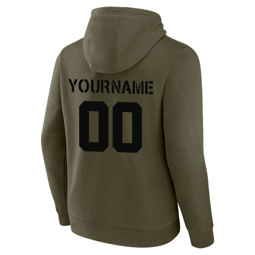 custom authentic pullover sweatshirt hoodie olive-black