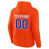 custom authentic pullover sweatshirt hoodie orange-blue-white