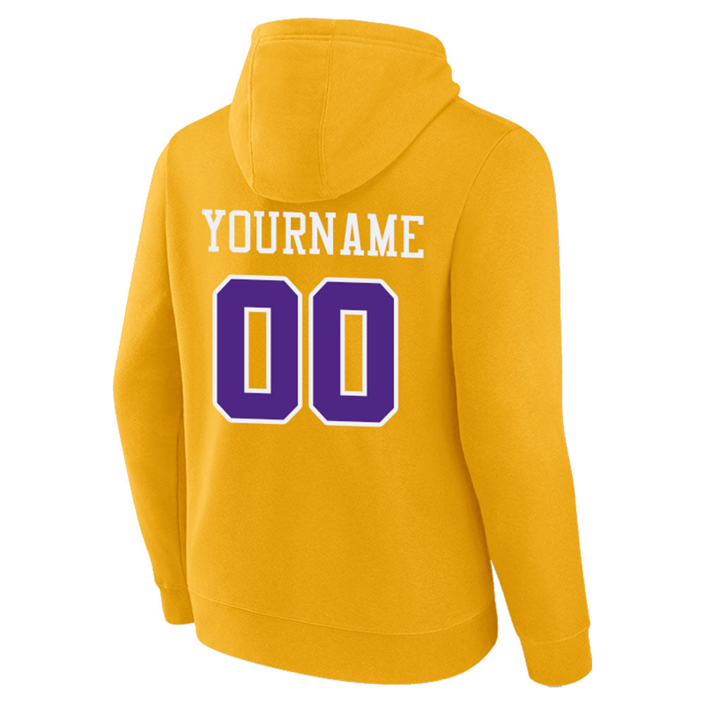 custom authentic pullover sweatshirt hoodie yellow-purple-white