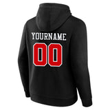 custom authentic pullover sweatshirt hoodie black-red-white