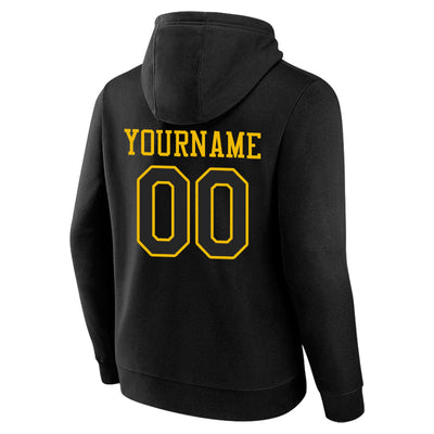 custom authentic pullover sweatshirt hoodie black-yellow