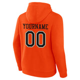 custom authentic pullover sweatshirt hoodie orange-black-white-gold