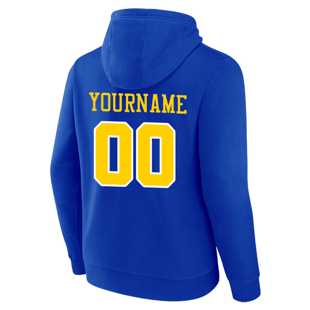 custom authentic pullover sweatshirt hoodie royal-yellow