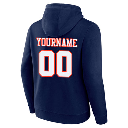 custom authentic pullover sweatshirt hoodie navy-white-orange