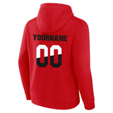 custom authentic pullover sweatshirt hoodie red-black-white