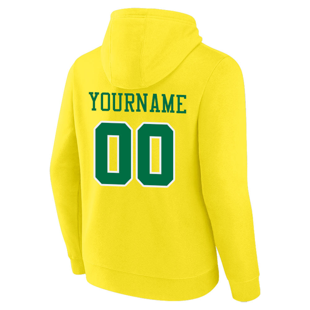 custom authentic pullover sweatshirt hoodie yellow-green-white