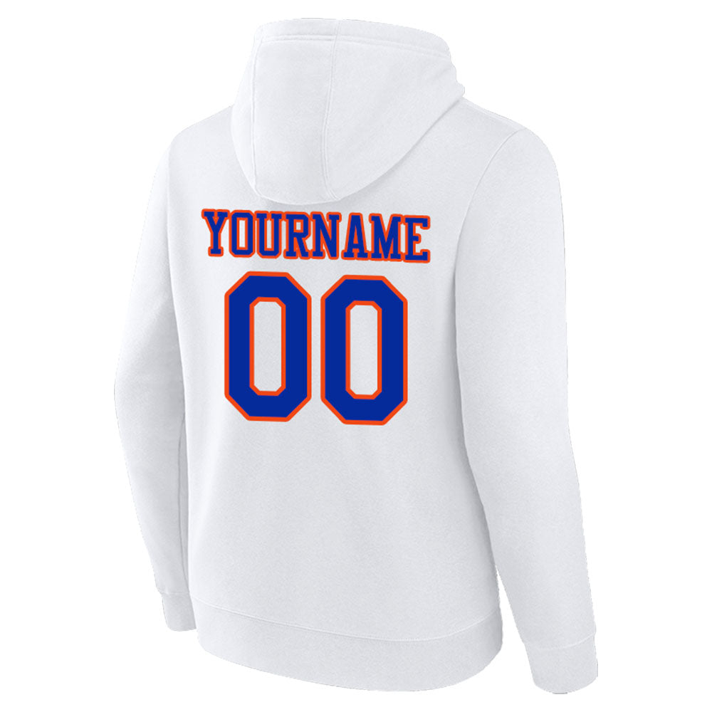custom authentic pullover sweatshirt hoodie white-vlue-orange