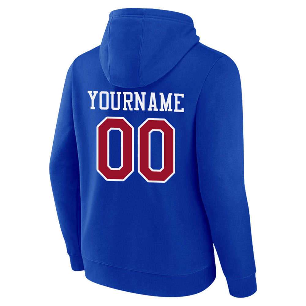 custom authentic pullover sweatshirt hoodie blue-red-white