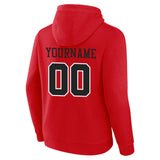 custom authentic pullover sweatshirt hoodie red-black-white