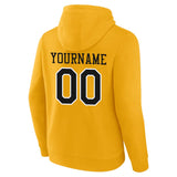 custom authentic pullover sweatshirt hoodie yellow-black-white