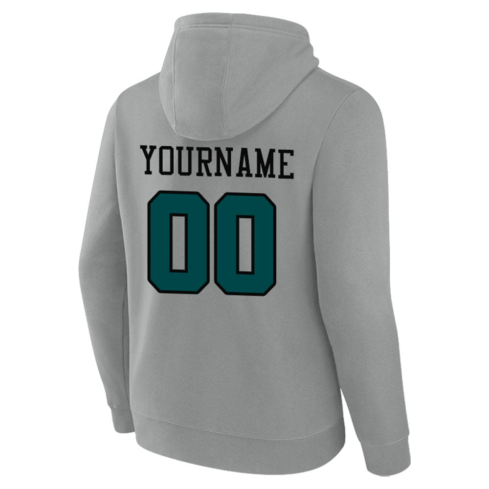 custom authentic pullover sweatshirt hoodie gray-green-black