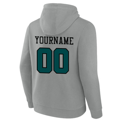 custom authentic pullover sweatshirt hoodie gray-green-black