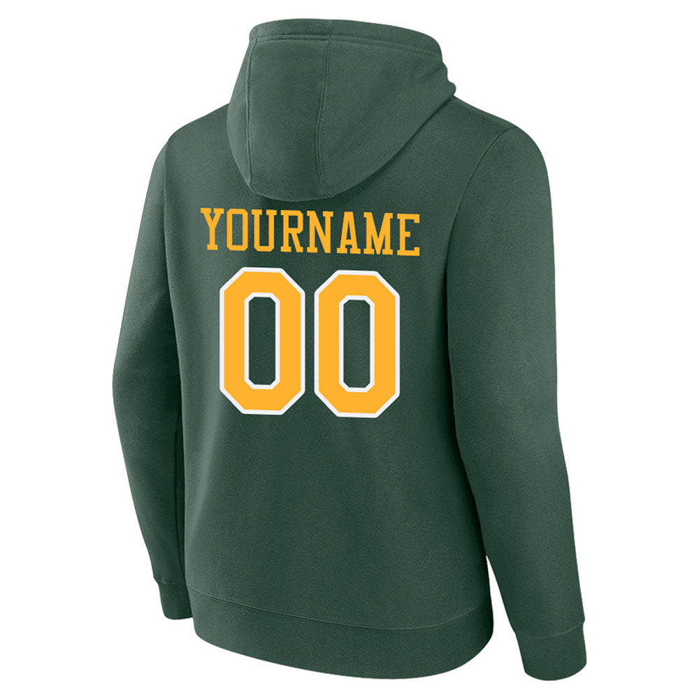custom authentic pullover sweatshirt hoodie green-yellow-white