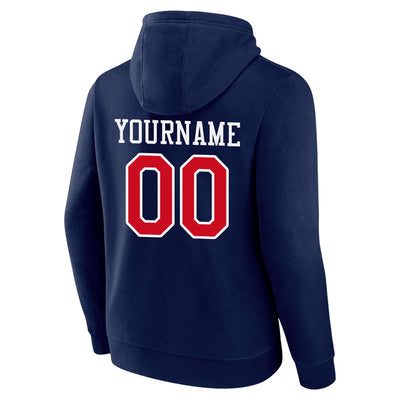 custom authentic pullover sweatshirt hoodie navy-red-white