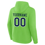 custom authentic pullover sweatshirt hoodie neon green-navy-white