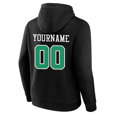 custom authentic pullover sweatshirt hoodie black-kelly green-white