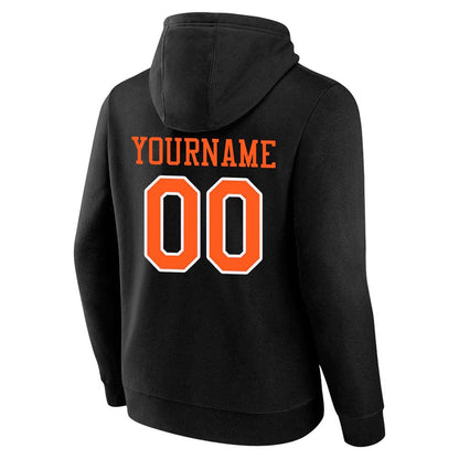 custom authentic pullover sweatshirt hoodie black-orange-white
