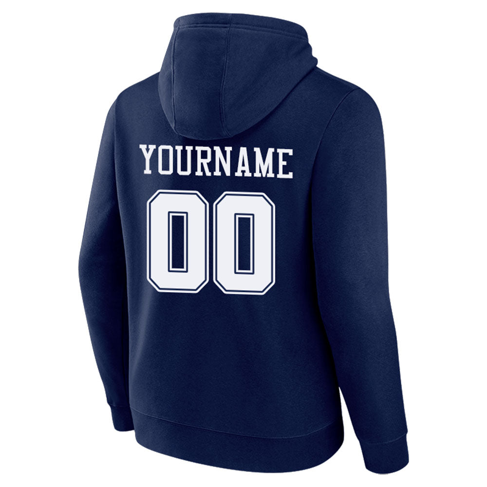 custom authentic pullover sweatshirt hoodie navy-white