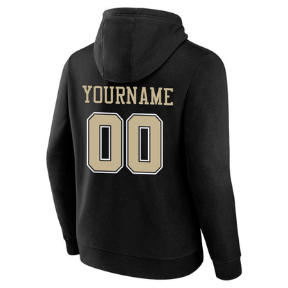 custom authentic pullover sweatshirt hoodie black-gold-white