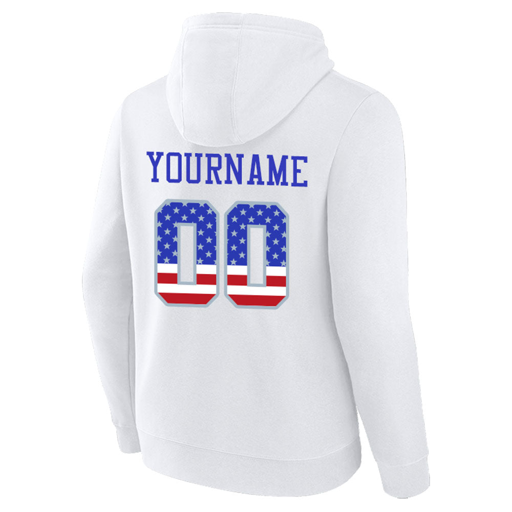 custom authentic pullover sweatshirt hoodie white-royal-red