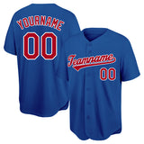 customized authentic baseball jersey white-royal-red mesh