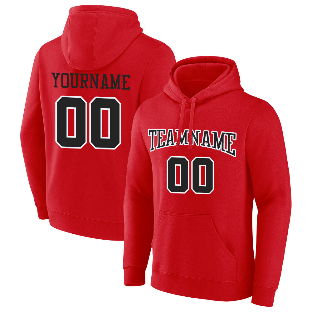 custom authentic pullover sweatshirt hoodie red-black-white default title