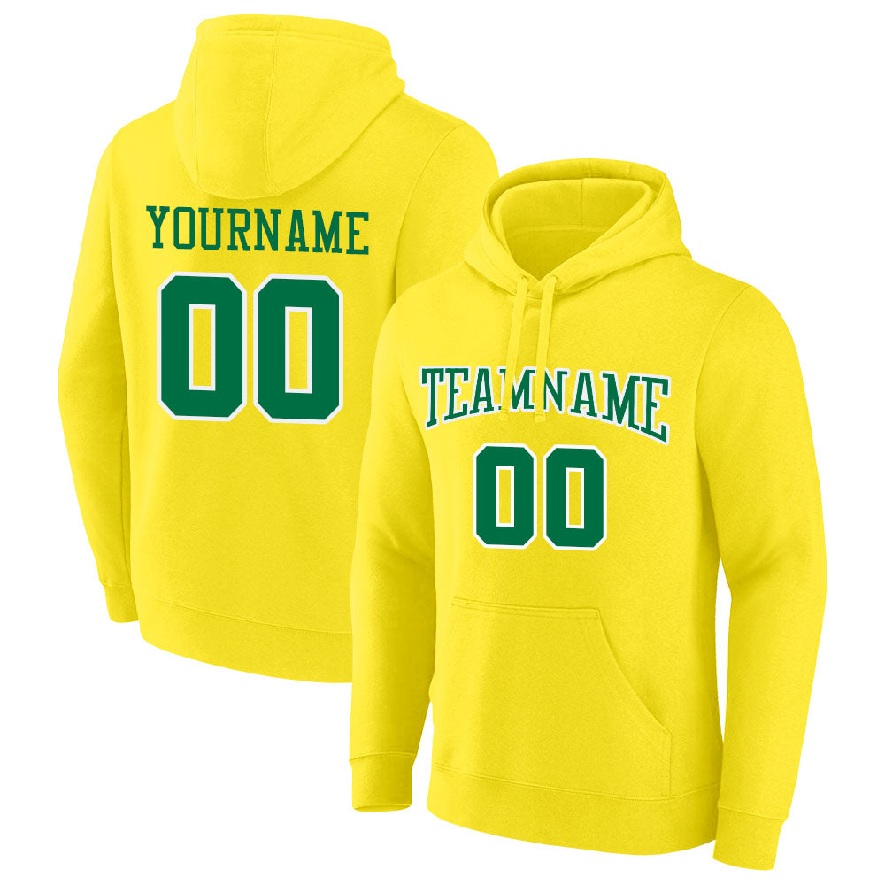 custom authentic pullover sweatshirt hoodie yellow-green-white