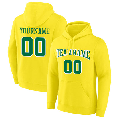 custom authentic pullover sweatshirt hoodie yellow-green-white