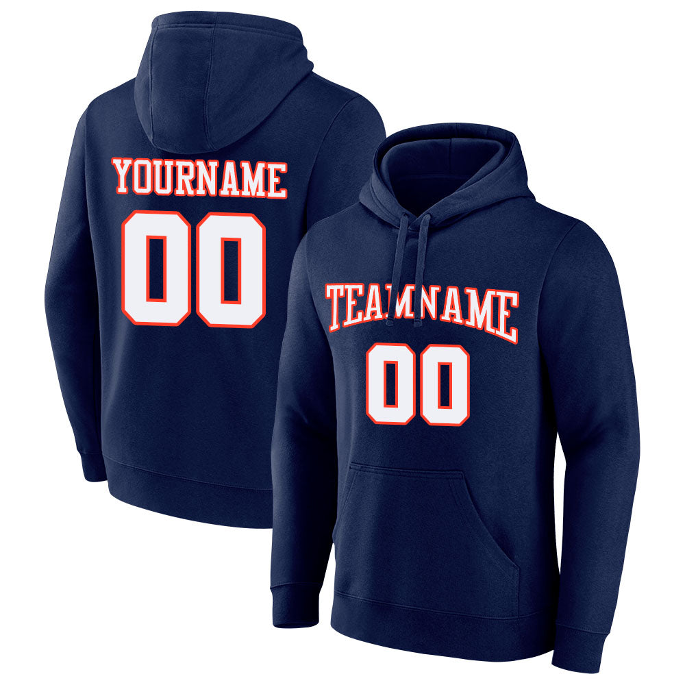 custom authentic pullover sweatshirt hoodie navy-white-orange default title