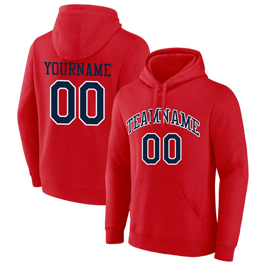 custom authentic pullover sweatshirt hoodie red-navy-white default title