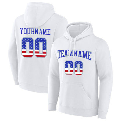 custom authentic pullover sweatshirt hoodie white-royal-red