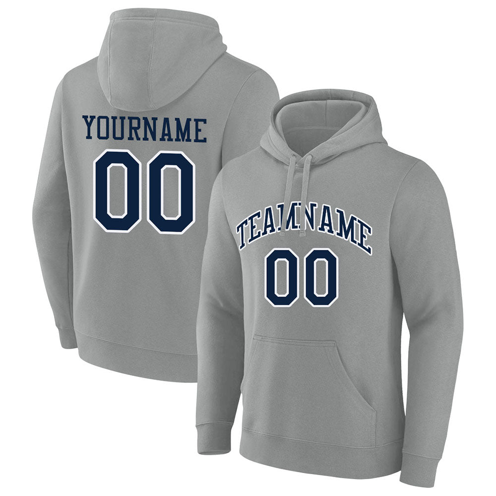 custom authentic pullover sweatshirt hoodie gray-navy-white default title