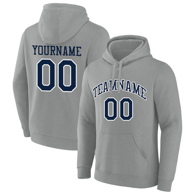 custom authentic pullover sweatshirt hoodie gray-navy-white default title