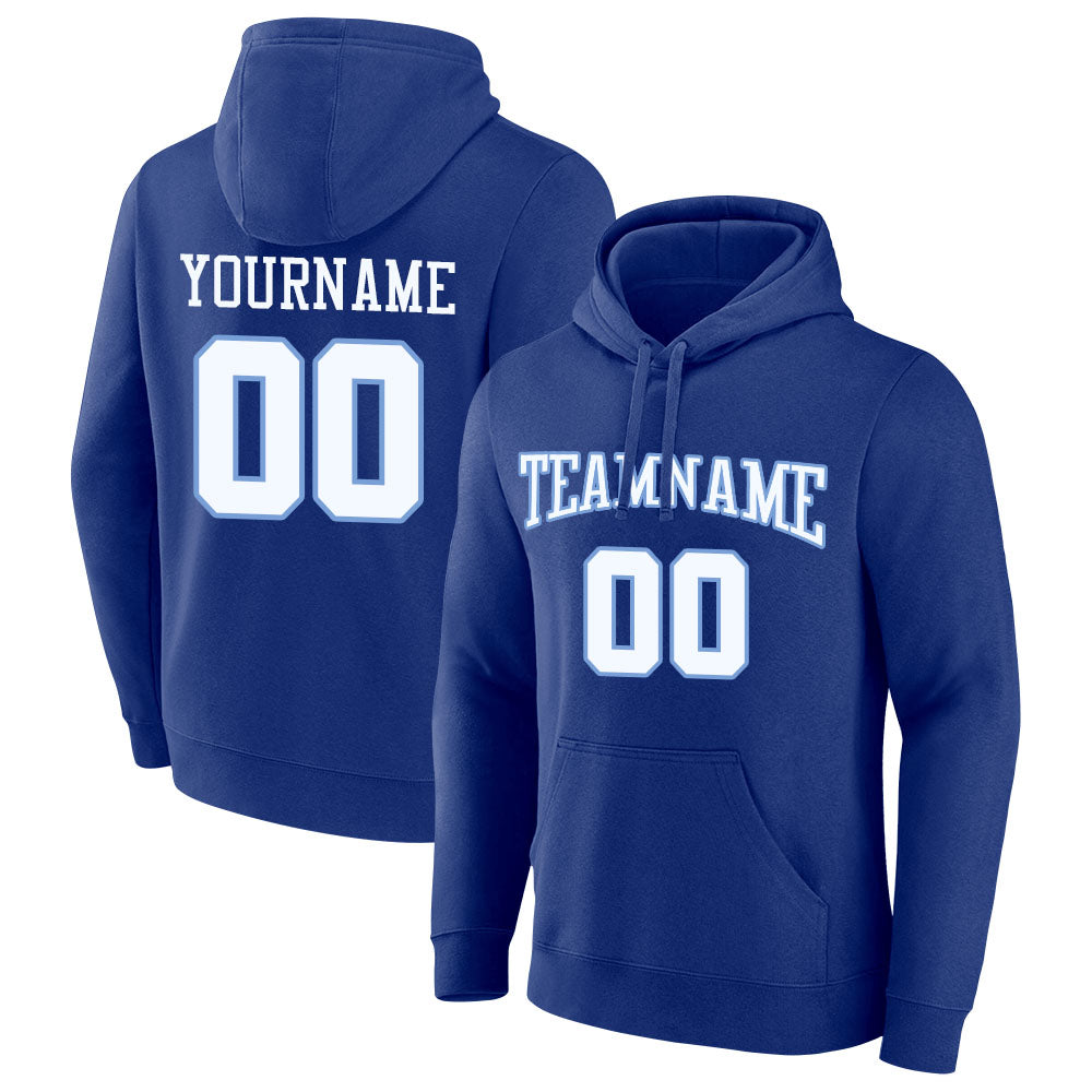 custom authentic pullover sweatshirt hoodie royal-white-light blue default title