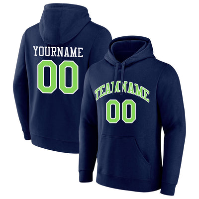 custom authentic pullover sweatshirt hoodie navy-neon green-white default title